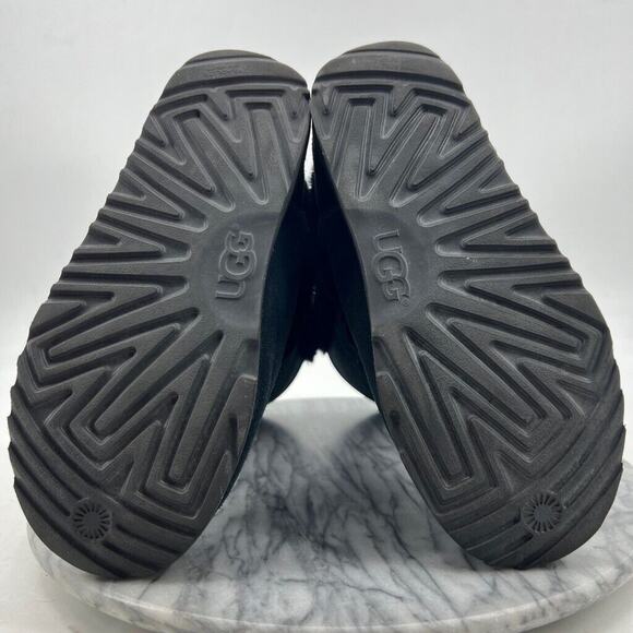 UGG Youth 4 Snow Boots Black Hadley 2 Waterproof Wool Mid Calf Tall 1106835K - Picture 8 of 14